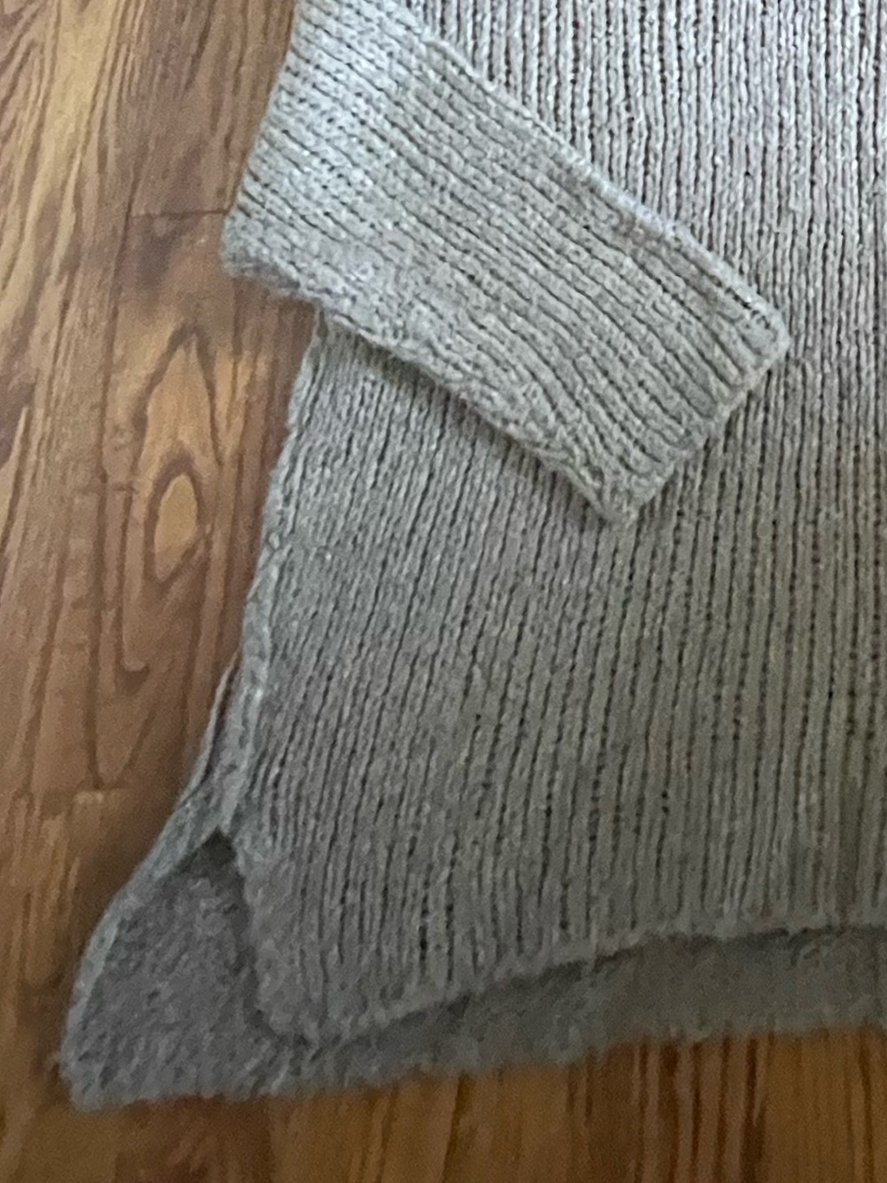 Free People Scoop-Neck Ribbed Sweater - Heather Gray - Size Medium